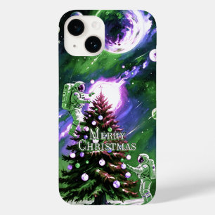 Coque Pour iPhone 14 Des astronautes décorent l'arbre de Noël dans l'es