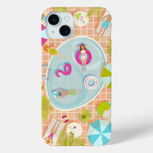 Coque iPhone 15 Mini Des filles et des garçons du bikini jouant au jeu