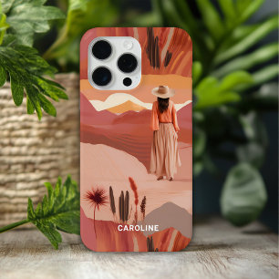 Coque iPhone 15 Pro Max Desert Dunes Modern Boho Collage personnalisé