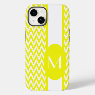 Coques Pour iPhone Design Chevron élégant citron avec monogramme