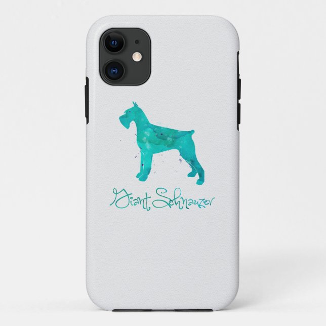 Coques Case-Mate iPhone Design d'aquarelle Giant Schnauzer (Dos)