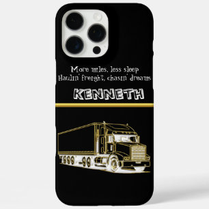 Coques iPhone 16 Pro Max Design d'art en semi-camion d'or