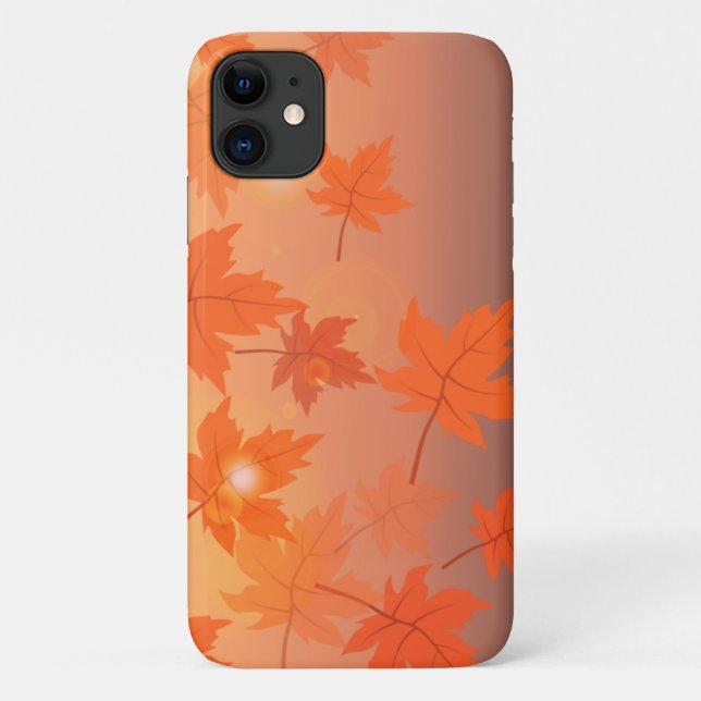 Coques Case-Mate iPhone Design d'automne avec feuilles d'érable et effet b (Dos)