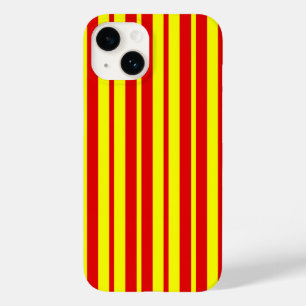 Coque Pour iPhone 14 Design de bandes rouge et jaune