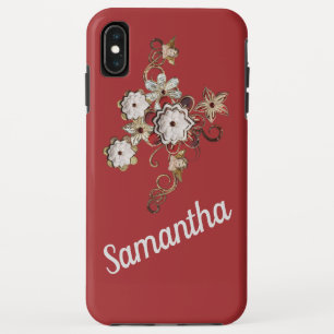 Case-Mate iPhone Case Design de bijoux sur Arrière - plan rouge riche