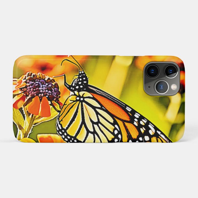 Coques Case-Mate iPhone Design de fleur de papillon de monarque délicat (Dos (Horizontal))