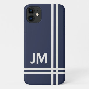 Case-Mate iPhone Case Design élégant bleu marine et rayures blanches