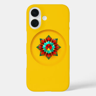 Coques iPhone 16 Design en cristal multicolore sur jaune