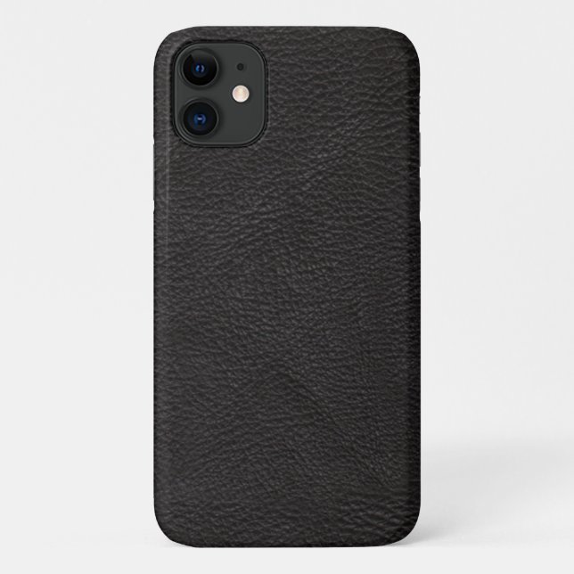 Coques Case-Mate iPhone Design en cuir noir texturé (Dos)