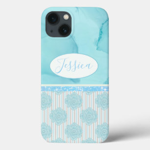 Case-Mate iPhone Case Design floral à ressort multi-bleu