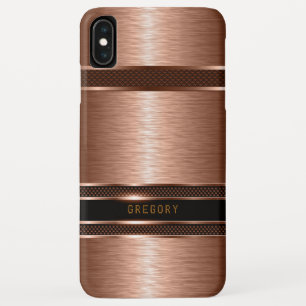 Case-Mate iPhone Case Design géométrique en cuivre métallique brun.