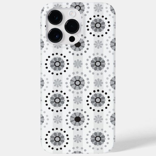 Coques Case-Mate iPhone Design moderne monochrome motif floral (Verso)