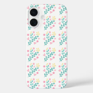 Coques iPhone 16 Design motif de fleurs mignonnes