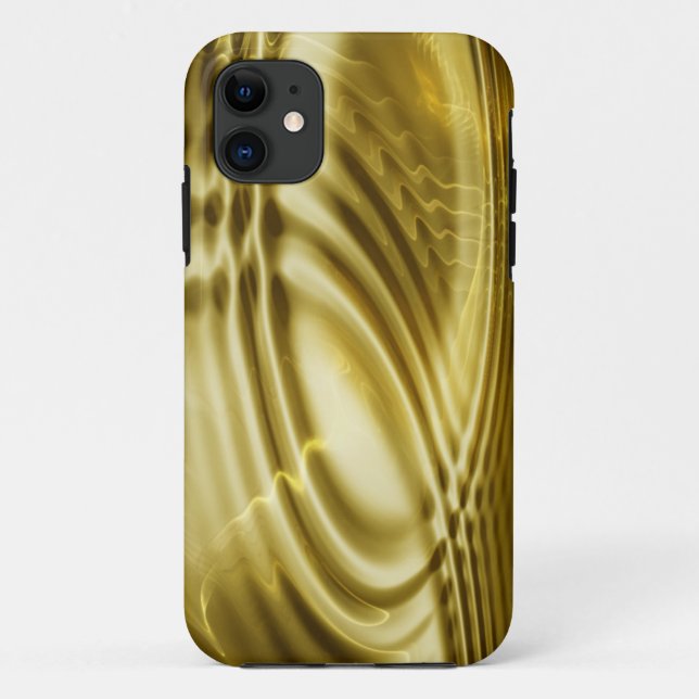 Coques Case-Mate iPhone design motif métallique - ondes dorées (Dos)