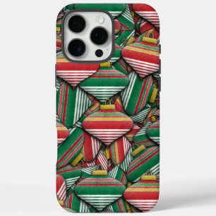 Coques iPhone 16 Pro Max Design Motif rétro rouge vert rayé