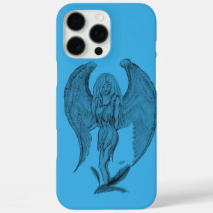 Coques iPhone 16 Pro Max Design noir et bleu Angel