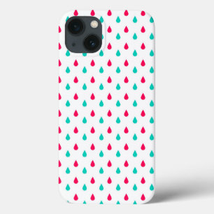 iPhone 13 Coque Design rouge blanc et bleu Raindrop