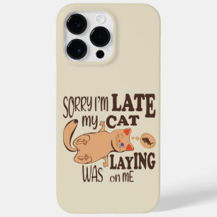 Coque Pour Pour iPhone 14 Pro Max Désolé je suis en retard mon chat était allongé su