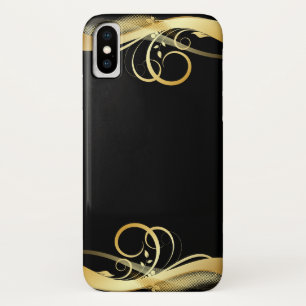 Case-Mate iPhone Case dessin abstrait or sur noir