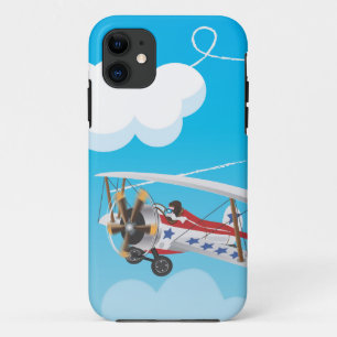 Coque Case-Mate Pour iPhone Dessin animé d'avion biplan volant