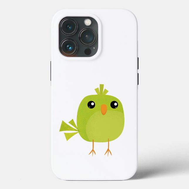 Coques Case-Mate iPhone Dessin animé d'oiseau vert (Verso)