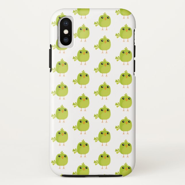 Coques Case-Mate iPhone Dessin animé d'oiseau vert   (Dos)