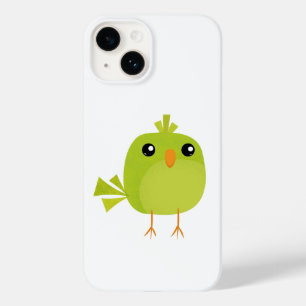 Coque Pour iPhone 14 Dessin animé d'oiseau vert mignon