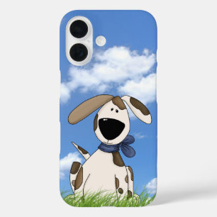 Coques iPhone 16 dessin de chien mignon dans l'herbe