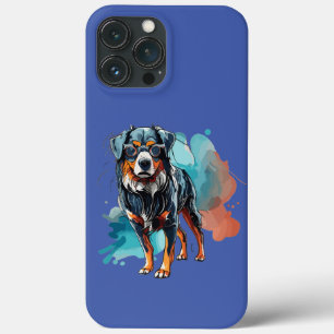 Case-Mate iPhone Case Dessin d'encre de chien bernois dynamique Aquarell