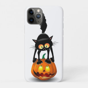 Case-Mate iPhone Case Dessin d'Halloween au chat effrayé sur Citrouille