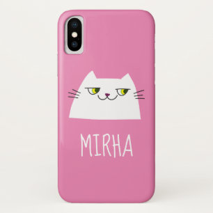 Case-Mate iPhone Case Dessin en rose blanc Cat Cute