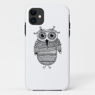 Coques Pour iPhone Dessin ethnique d'encre de hibou