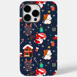 Coque Pour Pour iPhone 14 Pro Max Dessin festif Père Noël Cat Celebration