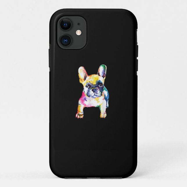 Coques Case-Mate iPhone Dessin Français Bulldog original aquarelle (Dos)