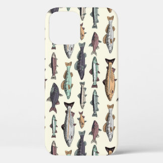 Case-Mate iPhone Case Dessins de poisson vintages, motif sans soudure.