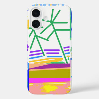 Coques iPhone 16 Destination Vacances Festive Abstrait