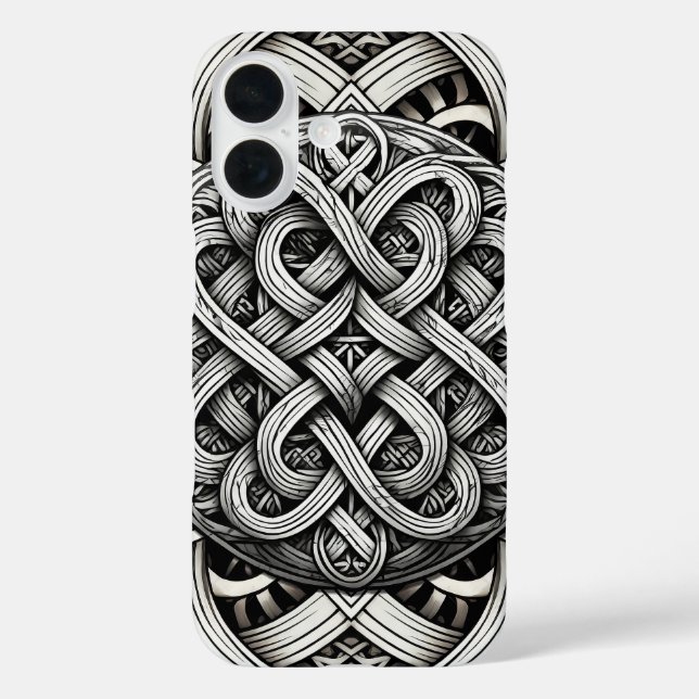 Coques Case-Mate iPhone Détaillierte Schwarz-Weißer keltischer Knoten 0001 (Verso)