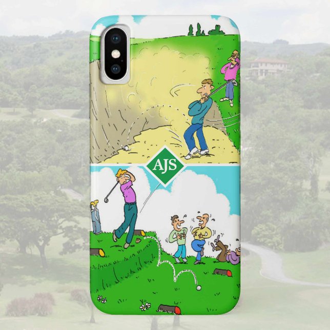 Coques Case-Mate iPhone Deux caricatures amusantes de Golfeur (Créateur téléchargé)