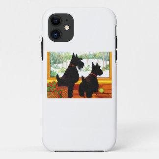Etui iPhone Case-Mate Deux Chiens écossais à Noël