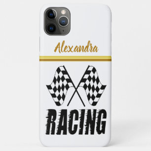 Case-Mate iPhone Case Deux drapeaux de course à damiers feuille d'or Ban