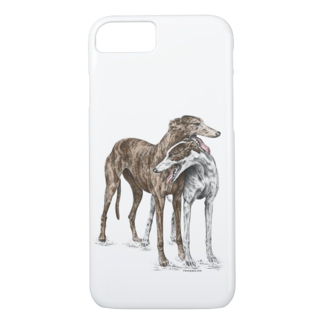 Coques Case-Mate iPhone Deux Greyhound Friends Dog Art (Dos)