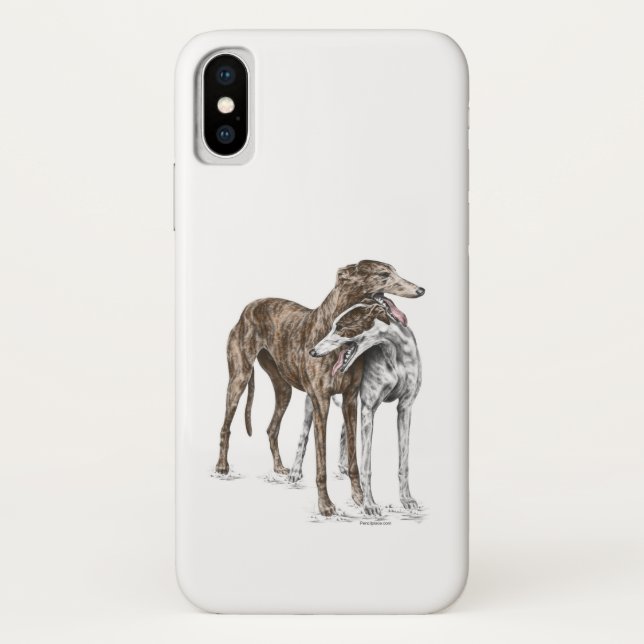 Coques Case-Mate iPhone Deux Greyhound Friends Dog Art (Dos)