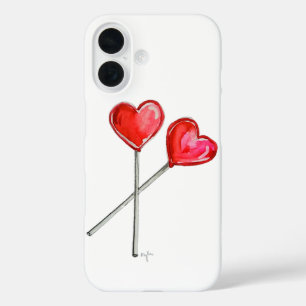 Coques iPhone 16 Deux Lollies Coeurs