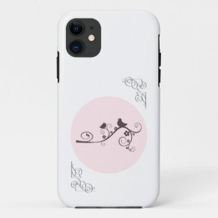 Case-Mate iPhone Case Deux oiseaux assis sur une branche de boue rose