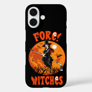 Coques iPhone 16 Devant ! Bâton de golf de sorcière à cheval Hallow