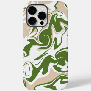 Coque Pour Pour iPhone 14 Pro Max Déversement - Blanc, Sable et Palm Green