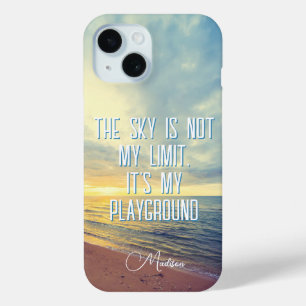 Coque Pour iPhone 15 Devis Sky de nom personnalisé