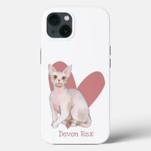 Case-Mate iPhone Case Dévon Rex Chat Aquarelle Kitty Coeur rose