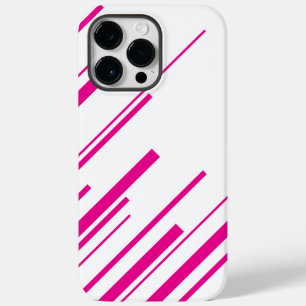 Coque Pour Pour iPhone 14 Pro Max Diagonales en Magenta et Blanc