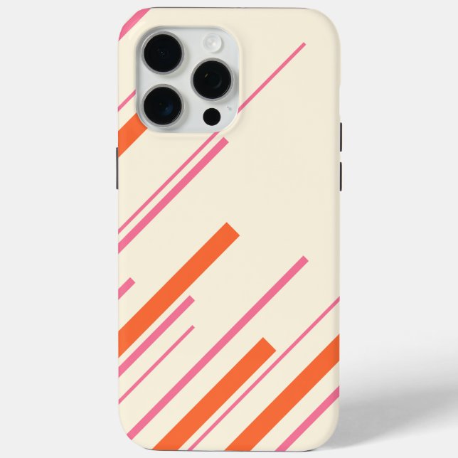 Coques Case-Mate iPhone Diagonales - rose, orange et crème (Verso)